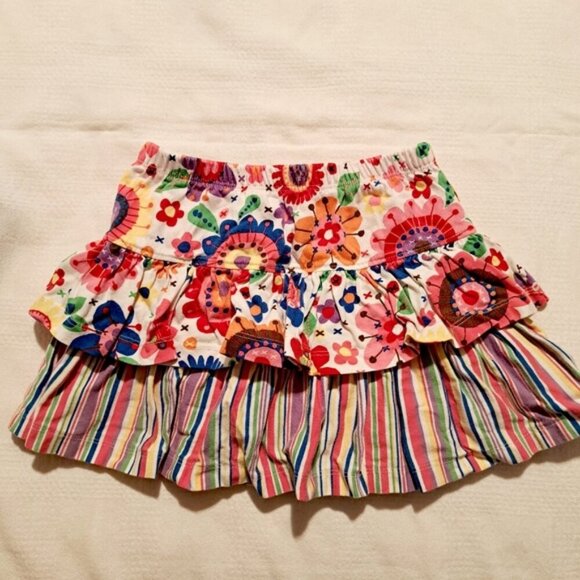 Hanna Andersson girls size 110 or 5 floral with stripes, have modesty shorts - Picture 1 of 5